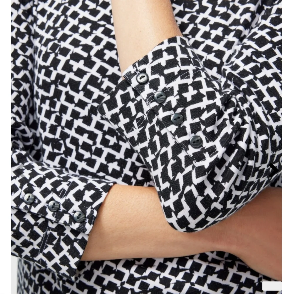 Chico's Women's Pima Abstract 3/4 Sleeve Everday Tee Size 2/Large 12